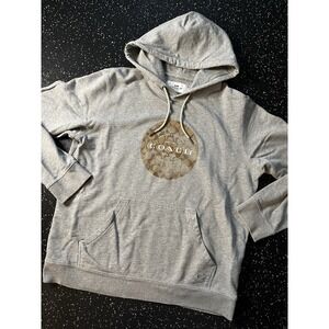 Vintage Y2K Coach Logo Hoodie Sweater — Faded —MENS SIZE LARGE — Fits Medium